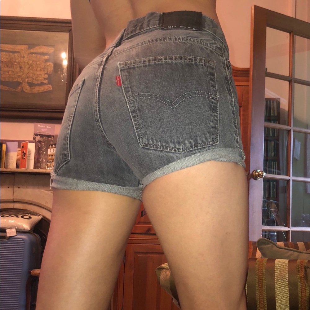 Vintage Levi skinny 511 grey denim shorts